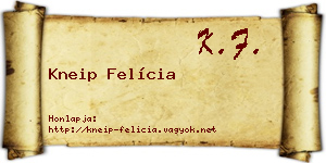 Kneip Felícia névjegykártya